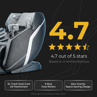 4D Deluxe Gray and Black Zero Gravity and Space Saving Faux Leather Heated Massage Chair with Sl-Track and Bluetooth — Results & Stats