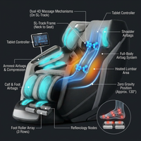 4D Deluxe Gray and Black Zero Gravity and Space Saving Faux Leather Heated Massage Chair with Sl-Track and Bluetooth — How It Works