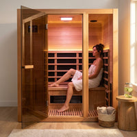 6-Person Cedar Infrared Sauna with 10 Carbon Heaters — Lifestyle