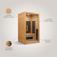 Barcelona 1 to 2 Person Low EMF FAR Infrared Home Sauna — infographic