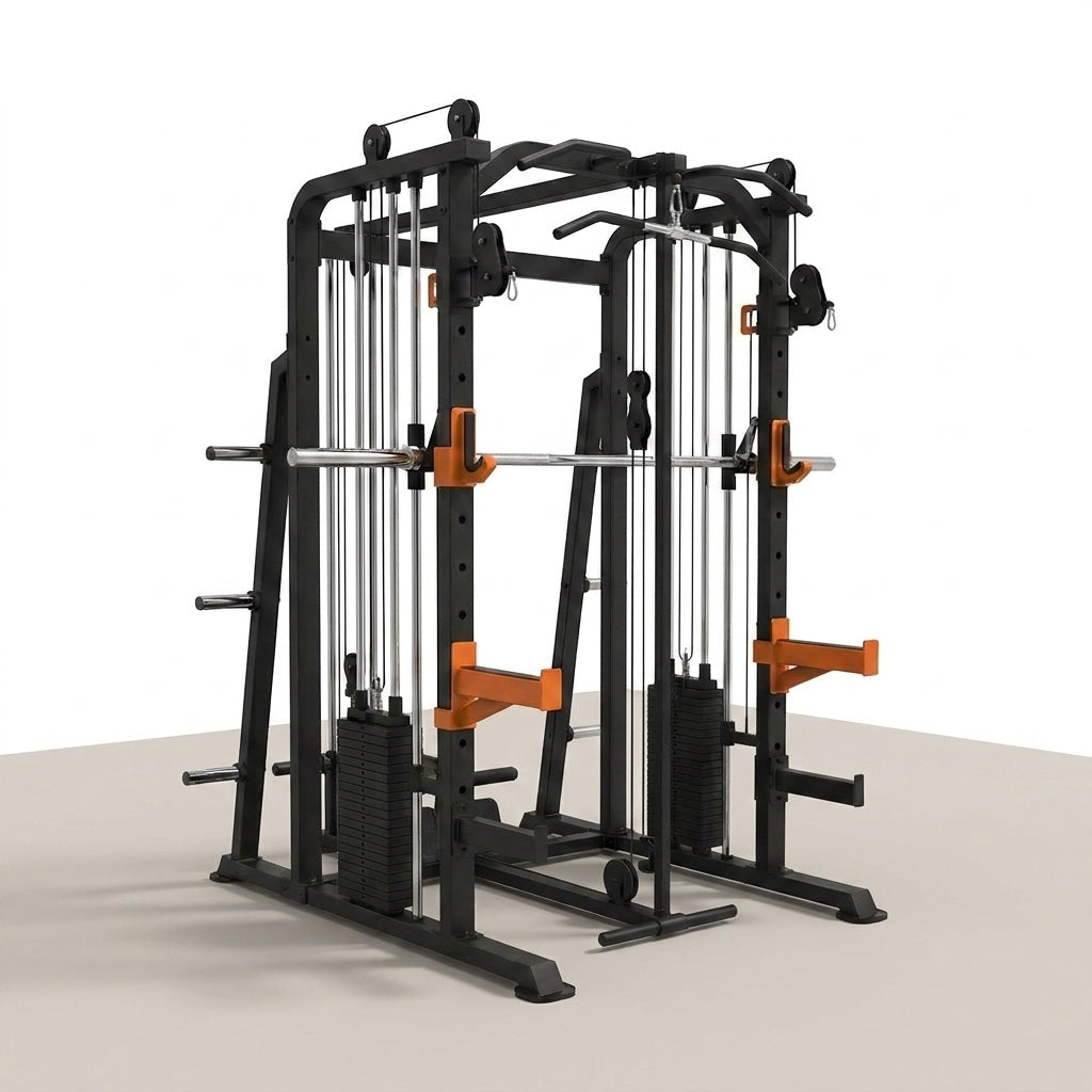 Home Gym Smith Machine Cable Crossover Weightlifting Sports Training — Studio Shot