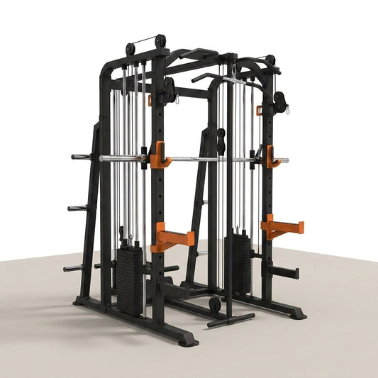Home Gym Smith Machine Cable Crossover Weightlifting Sports Training — Studio Shot
