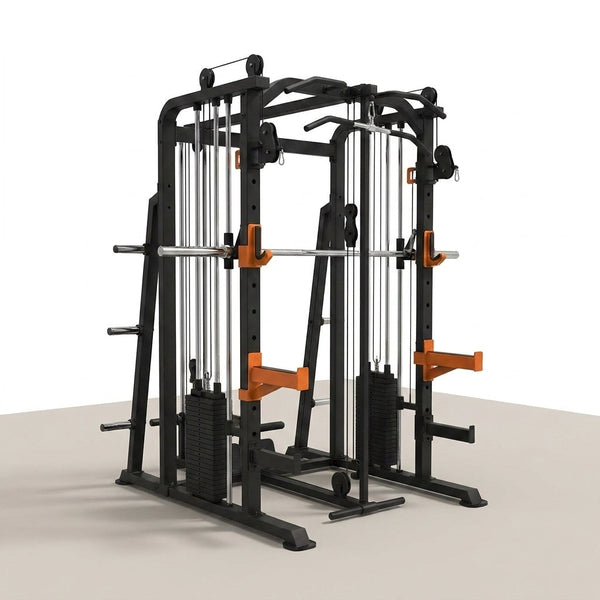 Home Gym Smith Machine Cable Crossover Weightlifting Sports Training — Studio Shot