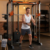 Home Gym Smith Machine Cable Crossover Weightlifting Sports Training — Lifestyle