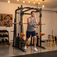 Home Gym Smith Machine Cable Crossover Weightlifting Sports Training — Lifestyle