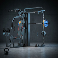 Home Gym Smith Machine with 138LB Weight Stack, Leg Press & LAT Station for Full Body Workouts — Studio Shot