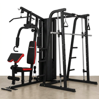 Home Gym Smith Machine with 138LB Weight Stack, Leg Press & LAT Station for Full Body Workouts — Studio Shot