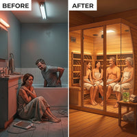 Infrared Sauna Designed for Full Family Use, Canadian Red Cedar, 10 Carbon Heaters, Ultra-Low EMF — Before & After
