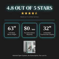 Smart Fitness Mirror for Home Gym Workout, 32" Touchscreen & Open System, No Subscription Fees, Support Fitness Apps, Wall Mount & Free Standing, Can Be Used with Home Workout Equipment — Results & Stats