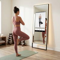 Smart Fitness Mirror for Home Gym Workout, 32" Touchscreen & Open System, No Subscription Fees, Support Fitness Apps, Wall Mount & Free Standing, Can Be Used with Home Workout Equipment — Lifestyle