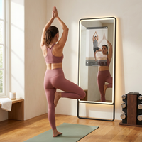 Smart Fitness Mirror for Home Gym Workout, 32" Touchscreen & Open System, No Subscription Fees, Support Fitness Apps, Wall Mount & Free Standing, Can Be Used with Home Workout Equipment — Lifestyle