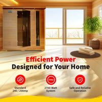 Infrared Sauna Designed for Full Family Use, Canadian Red Cedar, 10 Carbon Heaters, Ultra-Low EMF