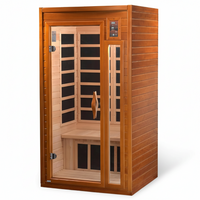 Infrared Home Sauna Designed for Daily Relaxation, Low EMF Carbon Heating, Canadian Hemlock, 1-2 Person