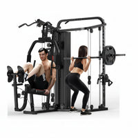 Smith Machine Built for Full Body Workouts, 138LB Weight Stack, Leg Press Station, LAT Pulldown System
